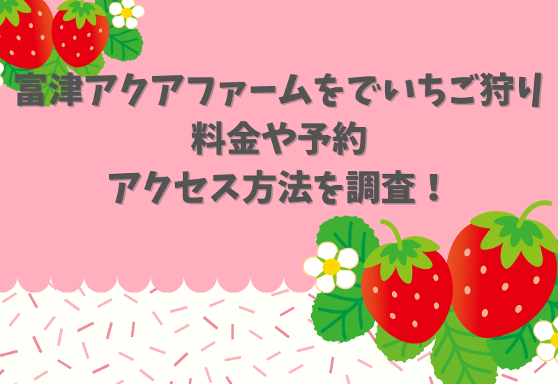 富津アクアファームをブログで紹介 いちご狩り料金や予約方法は マルコノコト