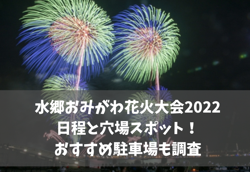 水郷おみがわ花火大会22の日程と穴場スポット 有料チケットとおすすめ駐車場 マルコノコト